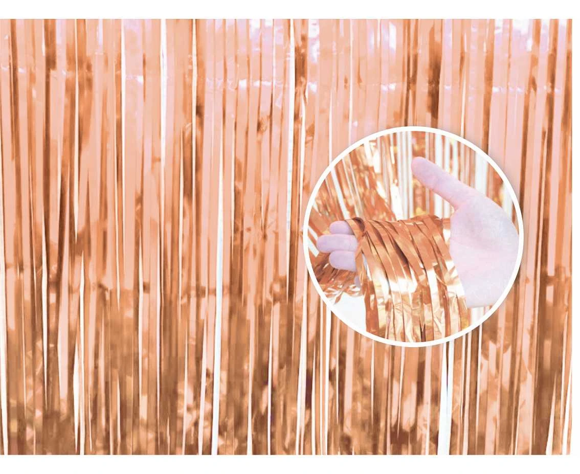 Fringe Door Curtain, rose-gold, 90x240 cm